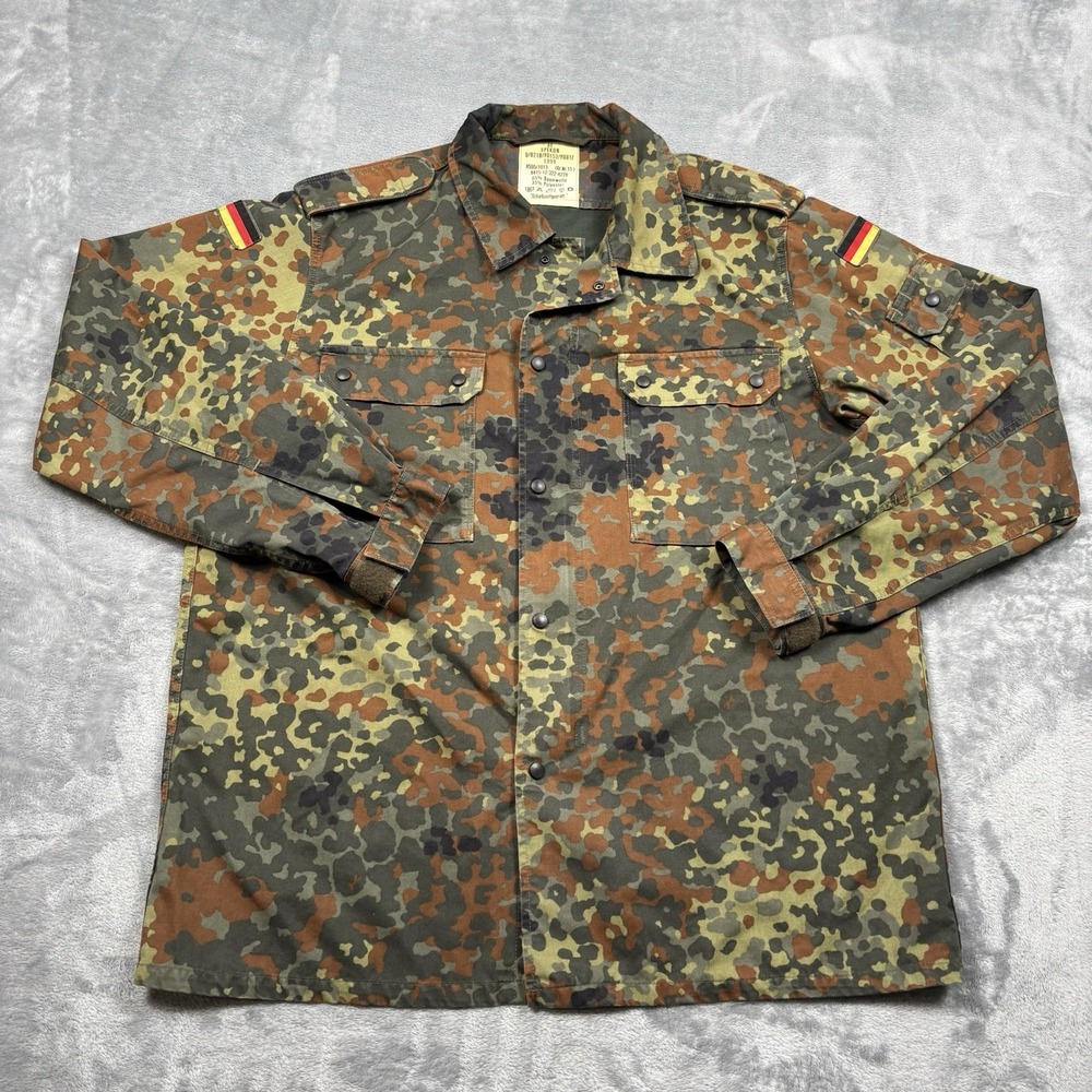 Vintage 1999 Germany Army Flecktarn Camo Shirt Jacket Men's Size Large